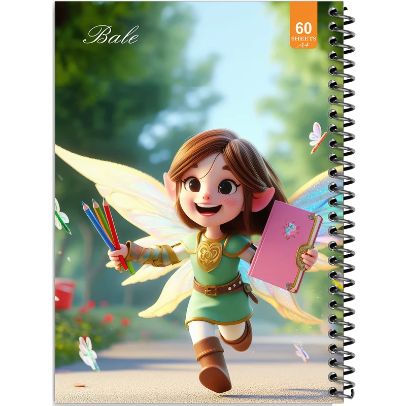 دفتر نقاشی 60 برگ انتشارات بله طرح فانتزی دخترانه کد A4-O264