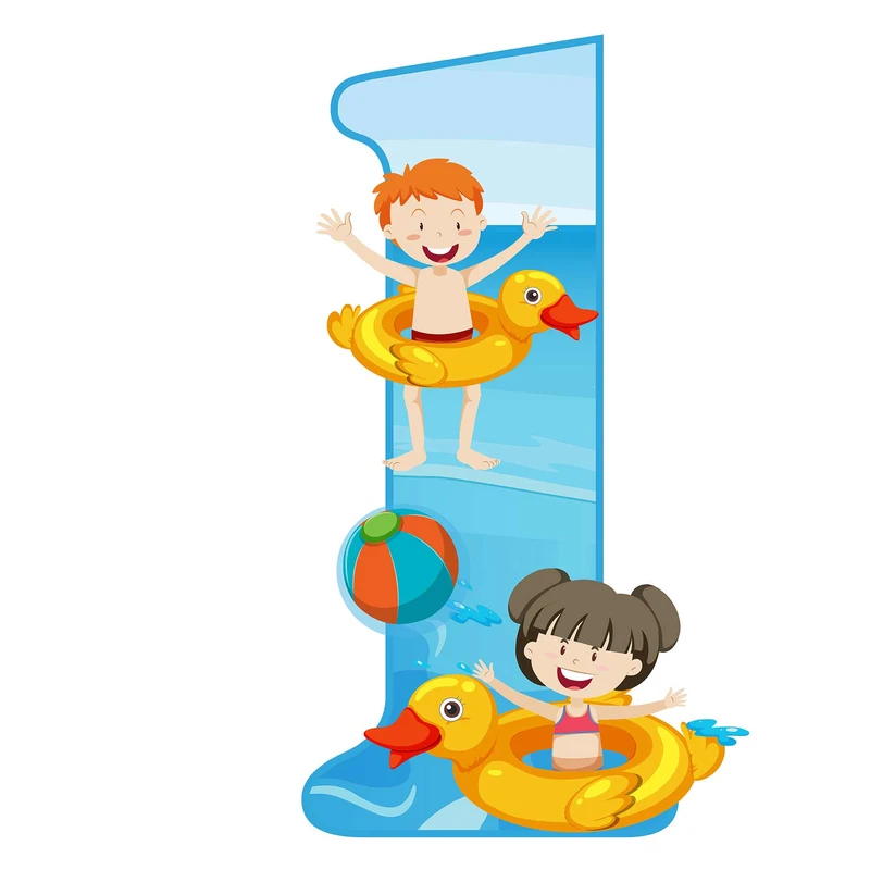    استند رومیزی تولد مدل عدد 1 طرح شنا کد 1674