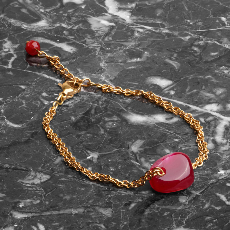 دستبند دخترانه مدل عقیق یاقوتی کد 02 دستبند دخترانه مدل عقیق یاقوتی کد 02