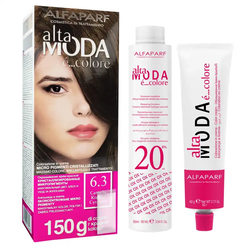 کیت رنگ مو آلتا مودا شماره 6.3 وزن 150 گرم رنگ بلوند طلایی تیره