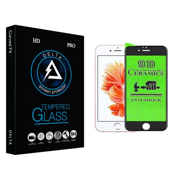 محافظ صفحه نمایش 9D دلتا مدل HD مناسب برای گوشی موبایل اپل iphone 6 / 6s