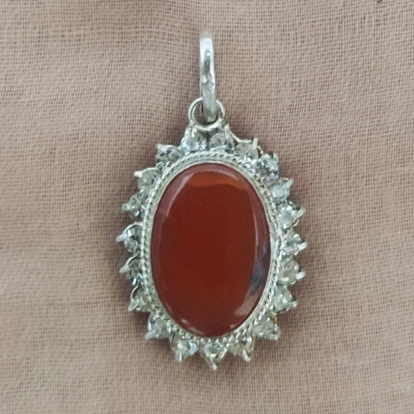 آویز گردنبند نقره زنانه سلین کالا مدل عقیق کد ce-new110