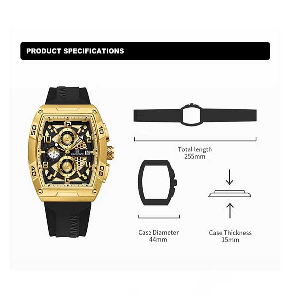 ساعت مچی عقربه‌ای مردانه کوارتز نیوی فورس مدل NF8052 GGB