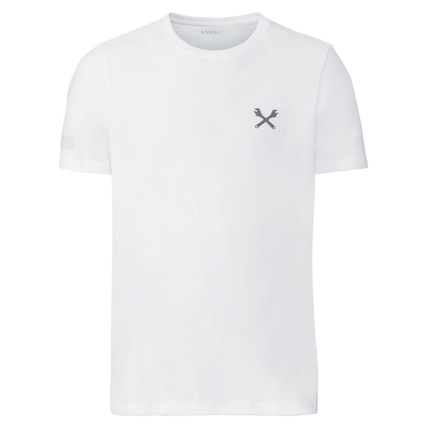 تی شرت آستین کوتاه مردانه لیورجی مدل آچار کد Work2022 رنگ سفید