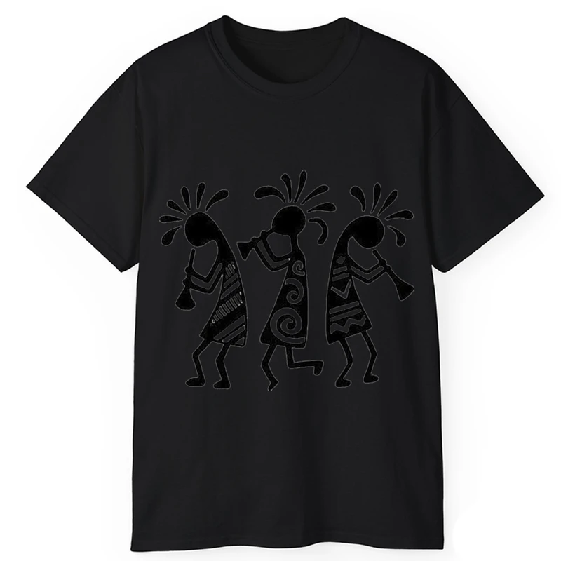 تی‌شرت آستین کوتاه مردانه پاد آفرین مدل آدمک های سرخپوستی 654