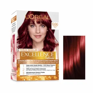 کیت رنگ مو لورآل مدل Excellence شماره 6.66 حجم 48 میلی لیتر شرابی