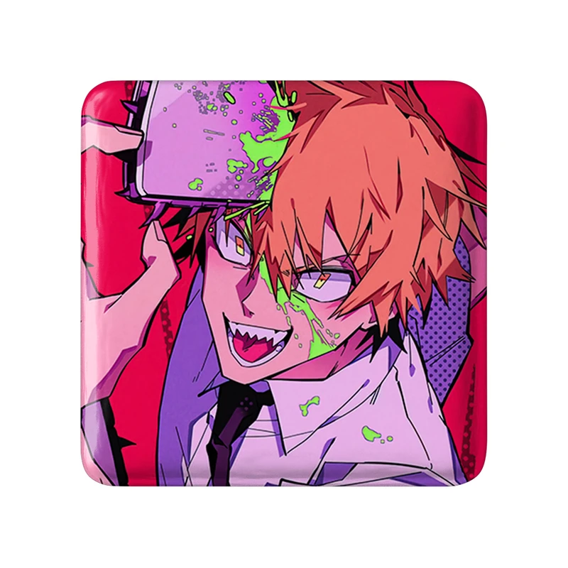 مگنت خندالو طرح دنجی انیمه مرد اره ای Chainsaw Man  مدل مربعی کد 23190