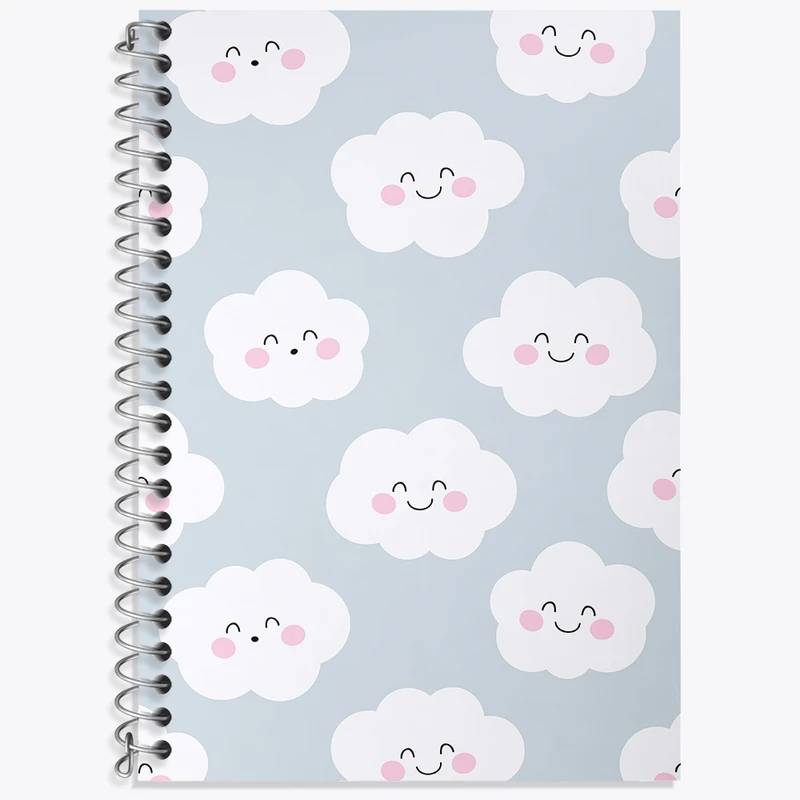 دفتر زبان 50 برگ خندالو مدل سه خط طرح ابر کد N412