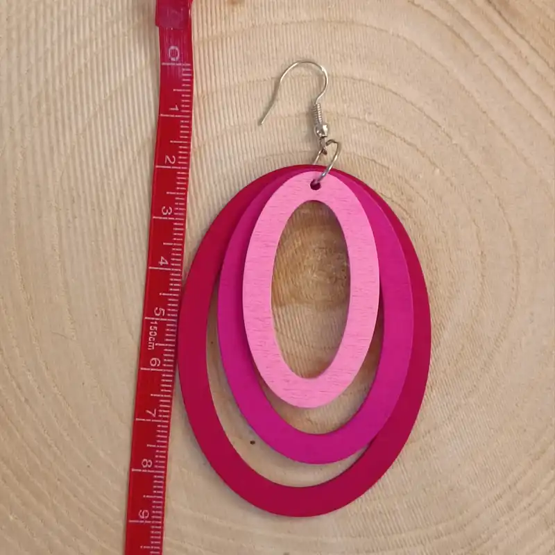 گوشواره زنانه مدل فانتزی چوبی