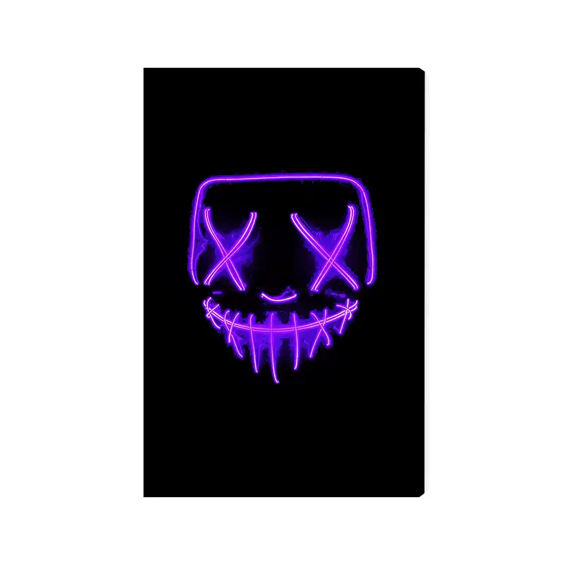 تابلو شاسی عرش مدل فانتزی ماسک پسرونه شبرنگ نئونی کد As2124