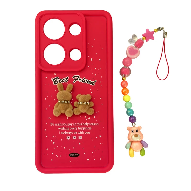 کاور طرح تدی مدل کیوتی کد A11785 مناسب برای گوشی موبایل شیائومی Redmi Note 13  4Gبه همراه بند آویز