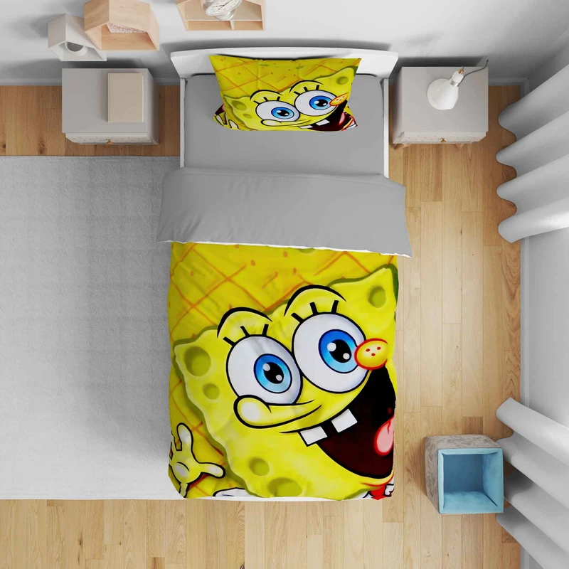 سرویس روتختی مدل باب اسفنجی 5505 تک نفره 5 تکه