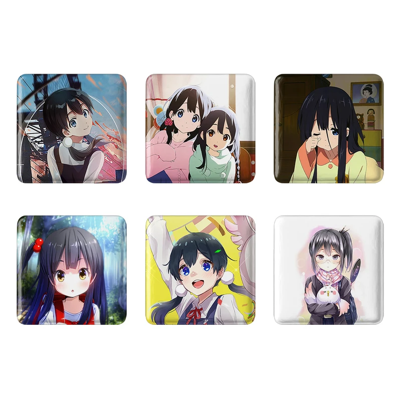 مگنت خندالو طرح انیمه فروشگاه تاماکو Tamako Market کد 1374A مجموعه 6 عددی