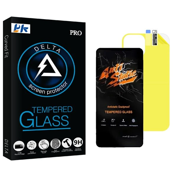 محافظ صفحه نمایش پی کی مدل Delta Antistatic مناسب برای گوشی موبایل اپل iPhone 12  به همراه محافظ پشت گوشی