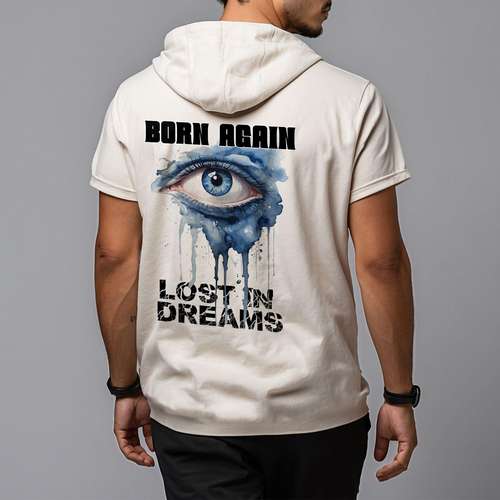 تی شرت کلاه دار مردانه مدل 14020828d رنگ سفید