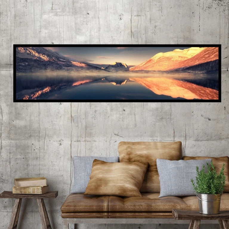 تابلو بکلیت طرح منظره طلوع آفتاب مدل کشیده B-7681