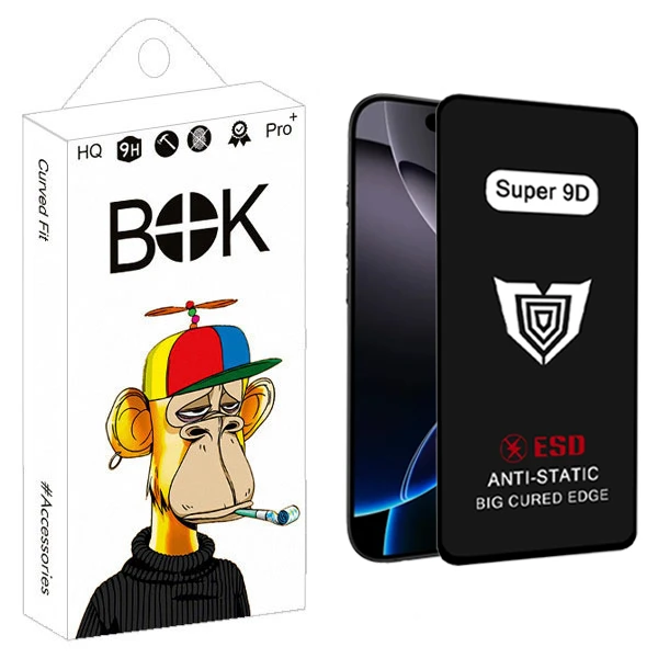 محافظ صفحه نمایش بوک مدل Super 9D مناسب برای گوشی موبایل اپل iPhone 16 Pro Max