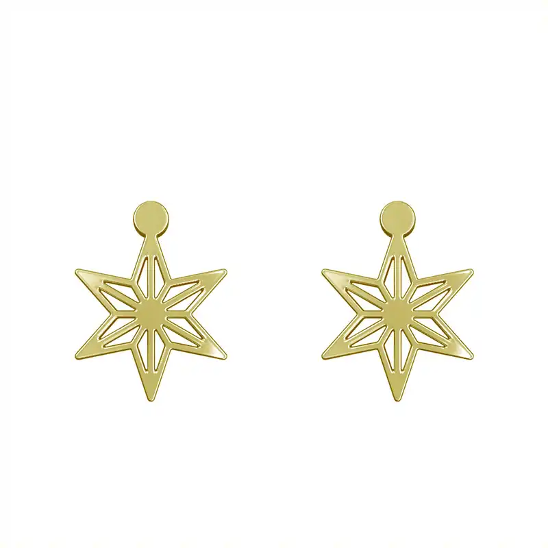 گوشواره طلا 18 عیار زنانه مدوپد مدل ستاره کد GA1-15423