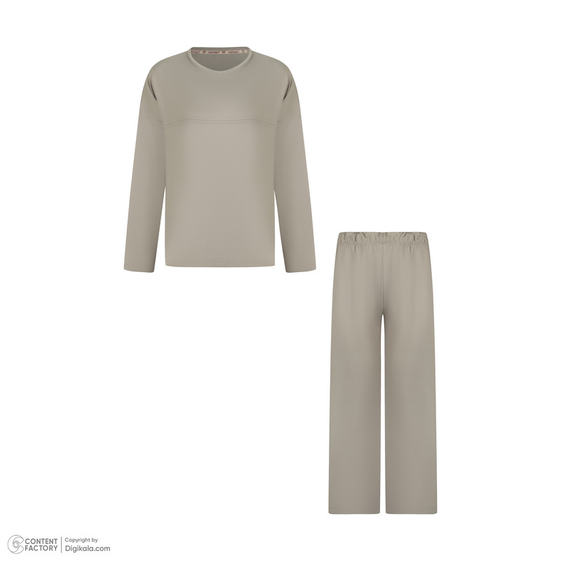 ست بلوز و شلوار زنانه افراتین مدل 6589 رنگ نسکافه‌ای