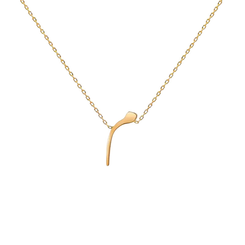 گردنبند طلا 18 عیار زنانه با طرح حلقهای (فلامینگو) گالری قو طلایی مدل حرف م