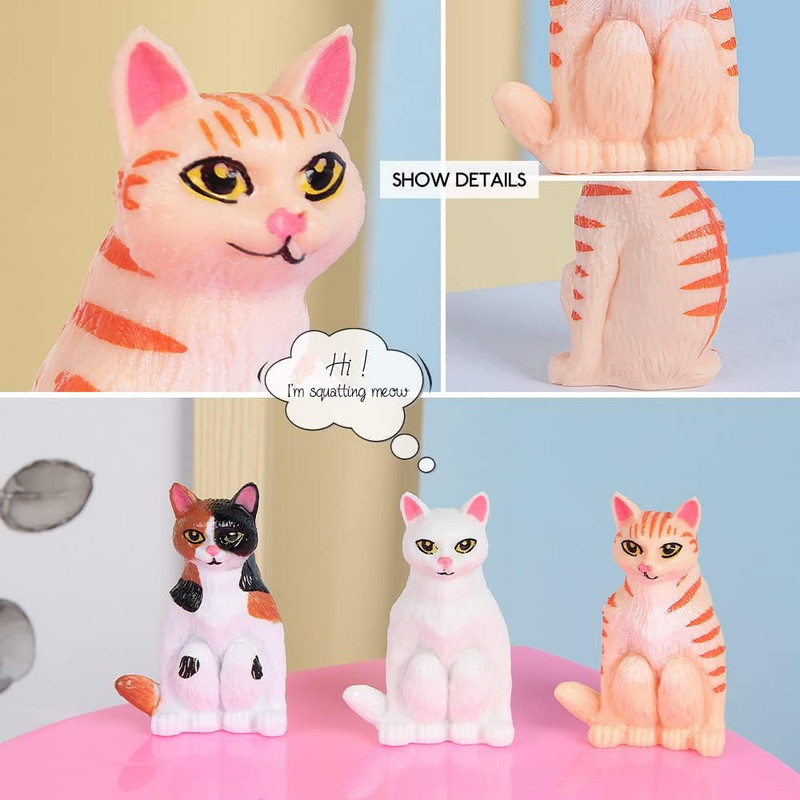 فیگور مدل گربه های نشسته طرح squat cats مجموعه 6 عددی