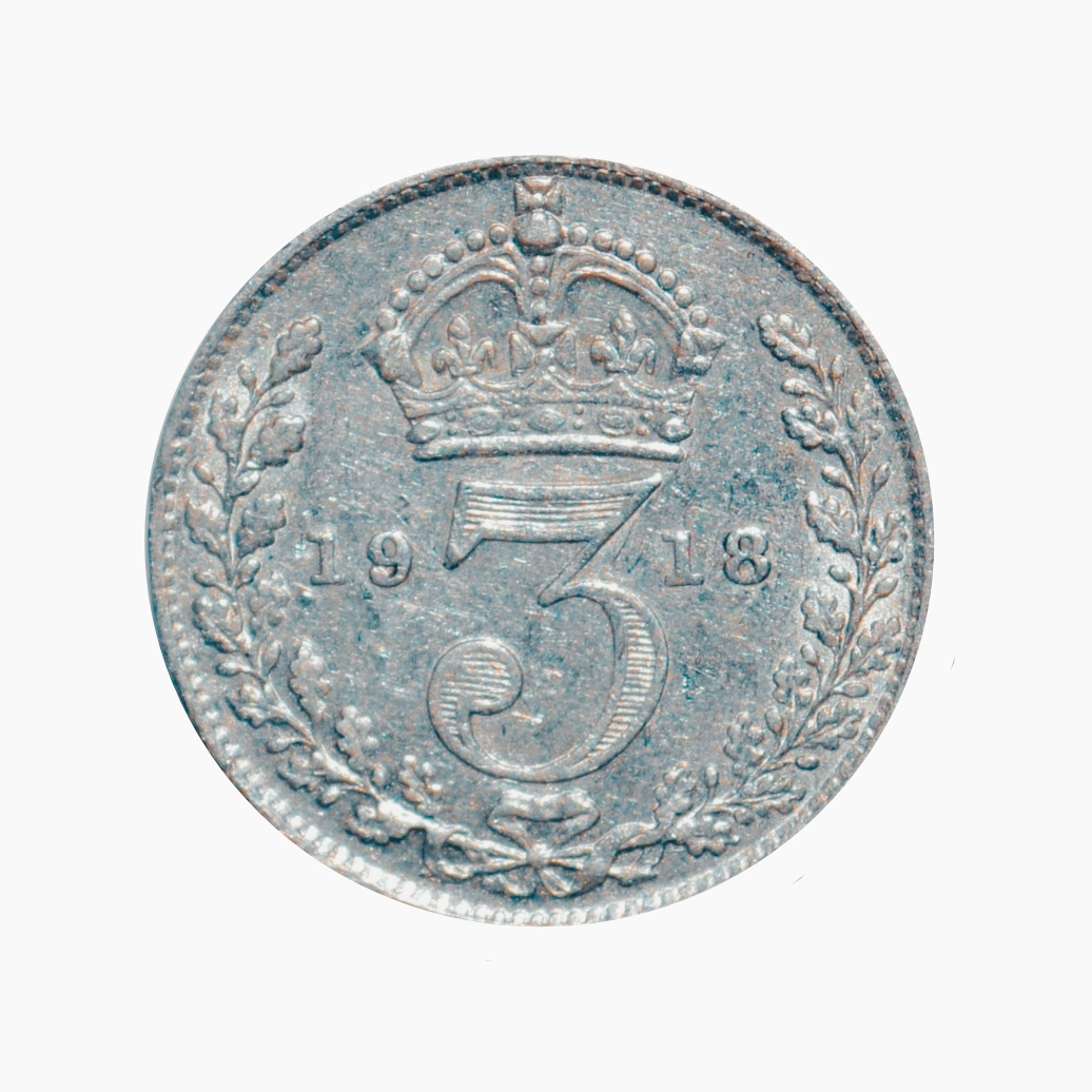 سکه تزیینی مدل بریتانیا 3 پنی ویکتوریا 1918