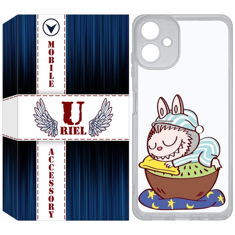 کاور یوریل قاب مدل Clear کد 127 طرح لبوبو مناسب برای گوشی موبایل سامسونگ Galaxy A06