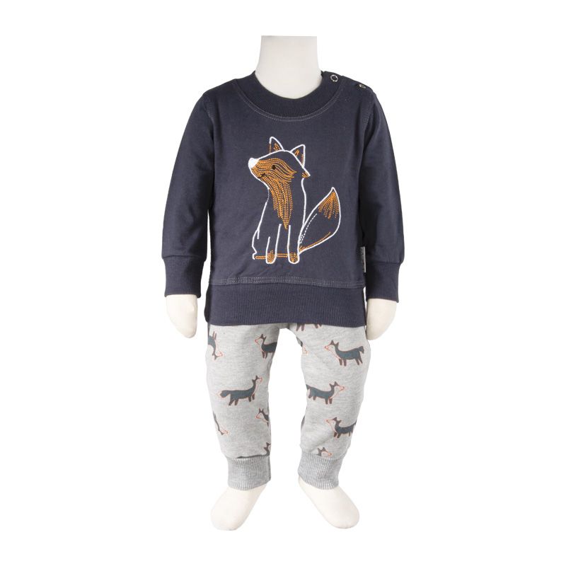 ست سویشرت و شلوار نوزادی آدمک مدل روباه کد 110013 - - 2