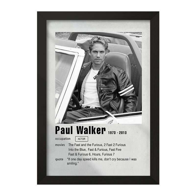 تابلو خندالو مدل پل واکر (Paul Walke) کد F11202