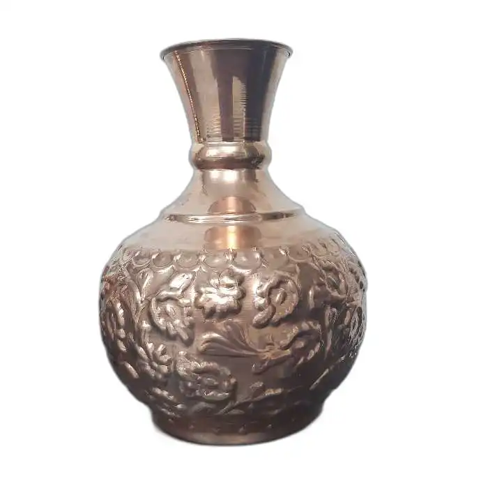 گلدان مسی طرح برجسته طاووس بسته 2 عددی