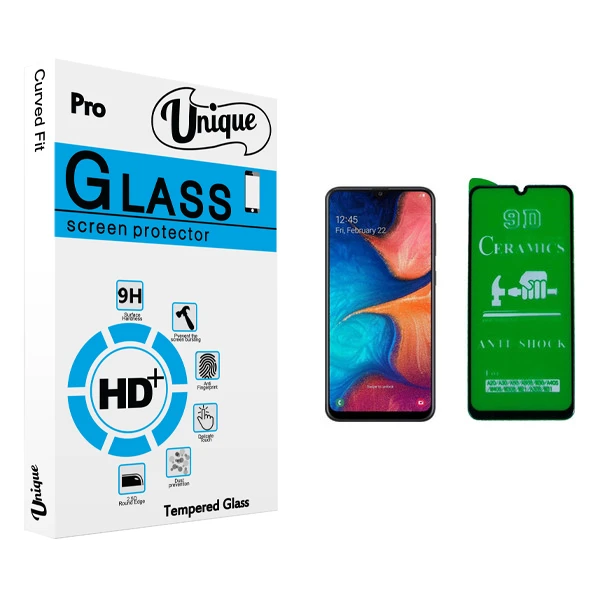 محافظ صفحه نمایش 9D يونيک مدل +Clear مناسب برای گوشی موبایل سامسونگ Galaxy A20 / A30 / A50 / M30