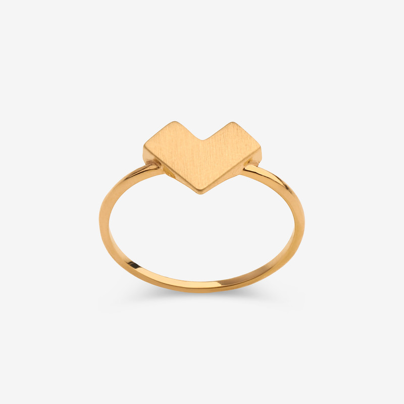 انگشتر طلا 18 عیار زنانه گلد گالری لیبرا مدل قلب سایز 63