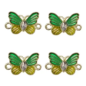  آویز دستبند دخترانه مدل پروانه نگین دار کد 91 بسته 4 عددی