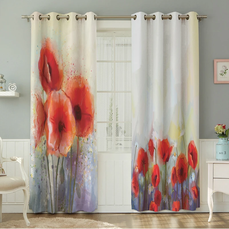 پرده نیروانا طرح گل  مدل هازان کد 4633 سایز 140×280 سانتی متر