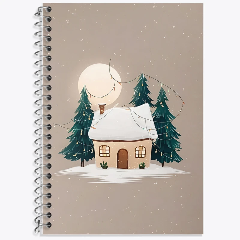 دفتر لغت 50 برگ خندالو طرح خانه ی برفی کد F8254