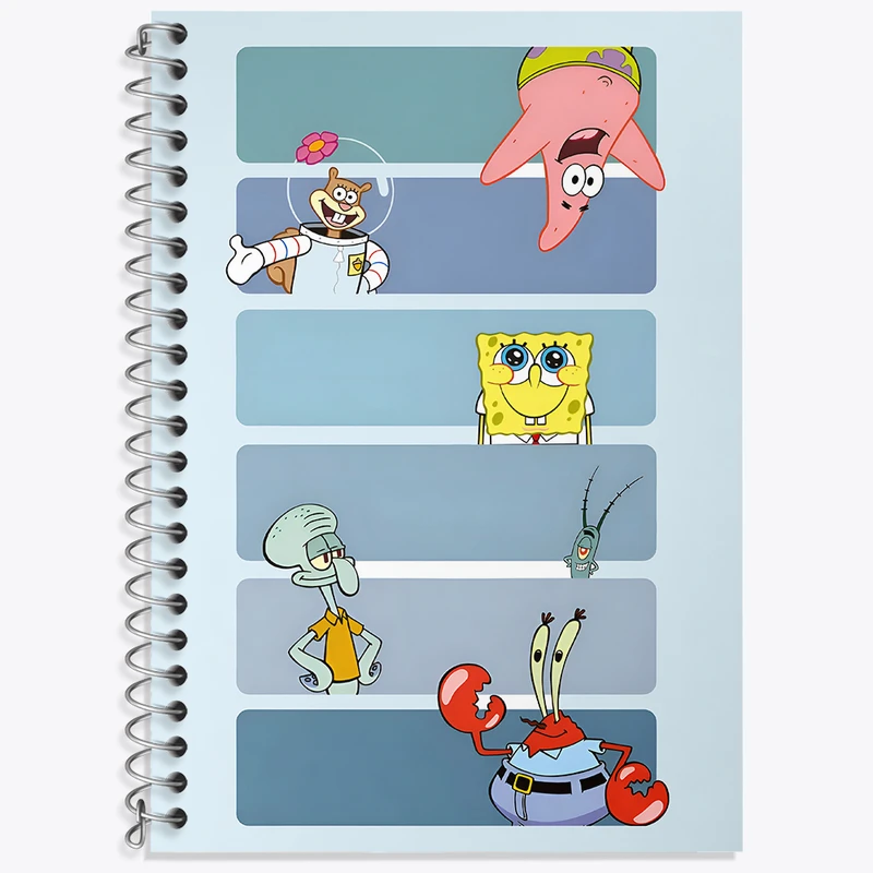 دفتر زبان 50 برگ خندالو مدل دو خط طرح باب اسفنجی کد N4868