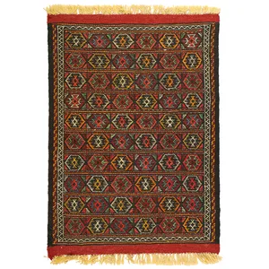 گلیم دستبافت نیم متری مدل کردی کد 1409406