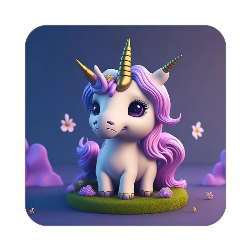 زیر لیوانی کاکتی طرح اسب تک شاخ و یونیکورن مدل mp31850