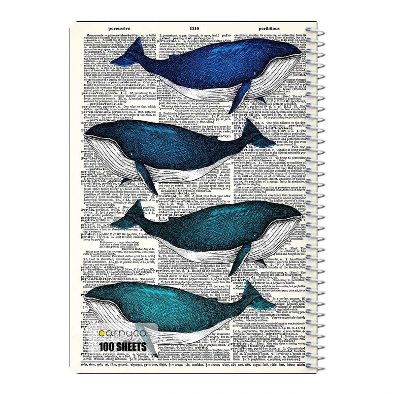 دفتر مشق 100 برگ سیمی کارنیکا طرح روزنامه وینتج حیوانات Vintage Newspaper Animals کد 71082