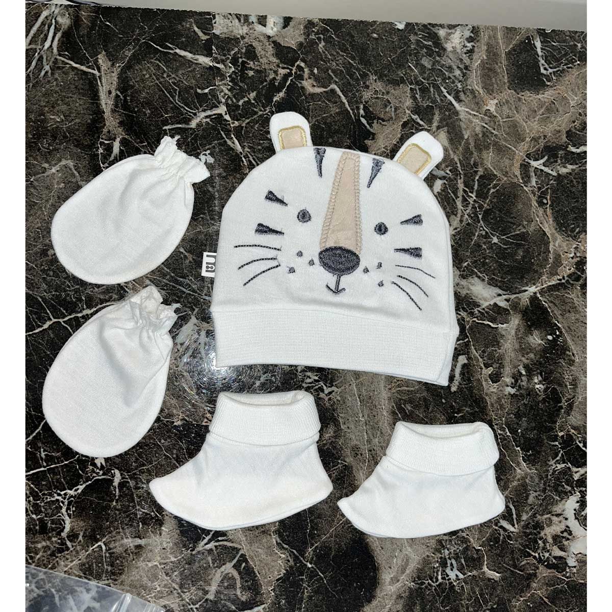 ست کلاه و دستکش و پاپوش نوزادی مادرکر مدل BabyTiger -  - 6