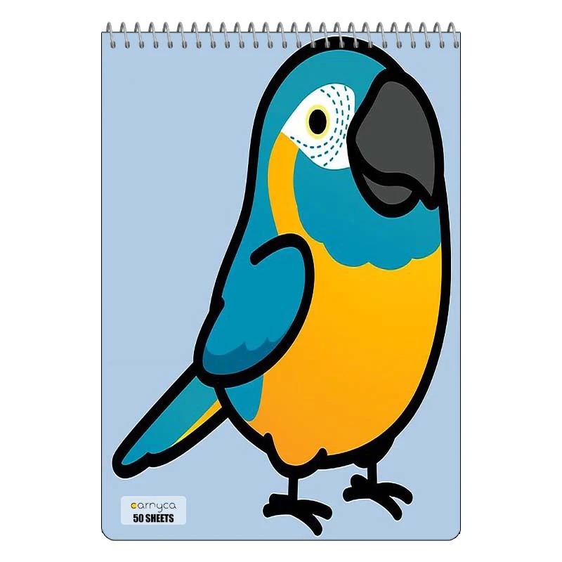 دفتر نقاشی 50 برگ سیمی کارنیکا طرح طوطی Parrot کد 61478