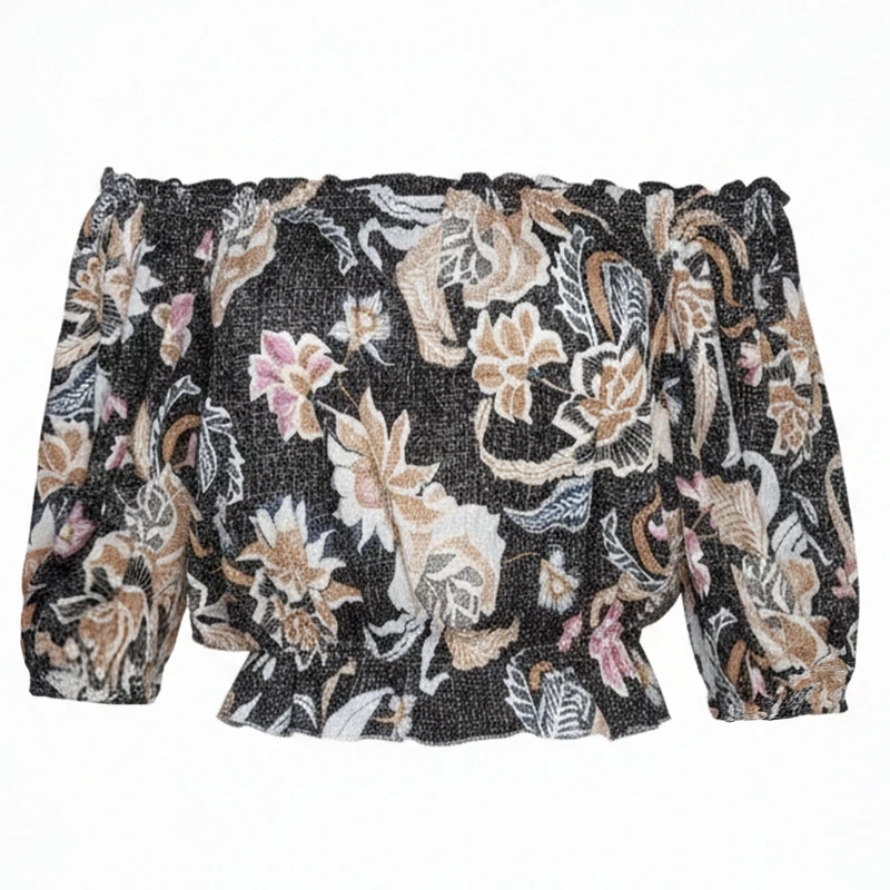 کراپ بلوز آستین سه ربع یقه باز زنانه لیندکس مدل SEP-MODSAZ-MTN0022