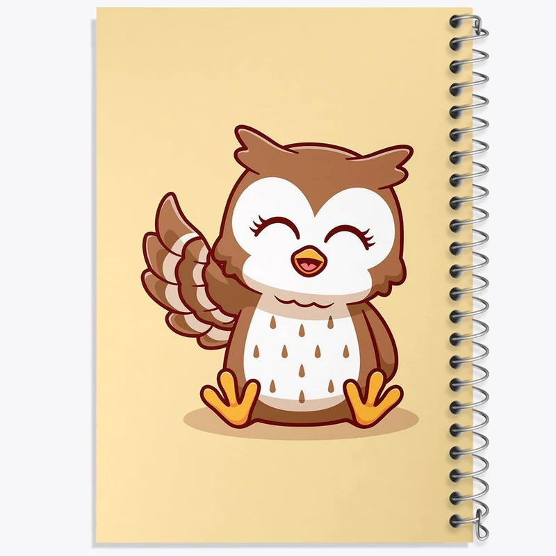 دفتر ژورنال نویسی 50 برگ خندالو مدل نقطه ای طرح حیوانات بامزه جغد کد 29686