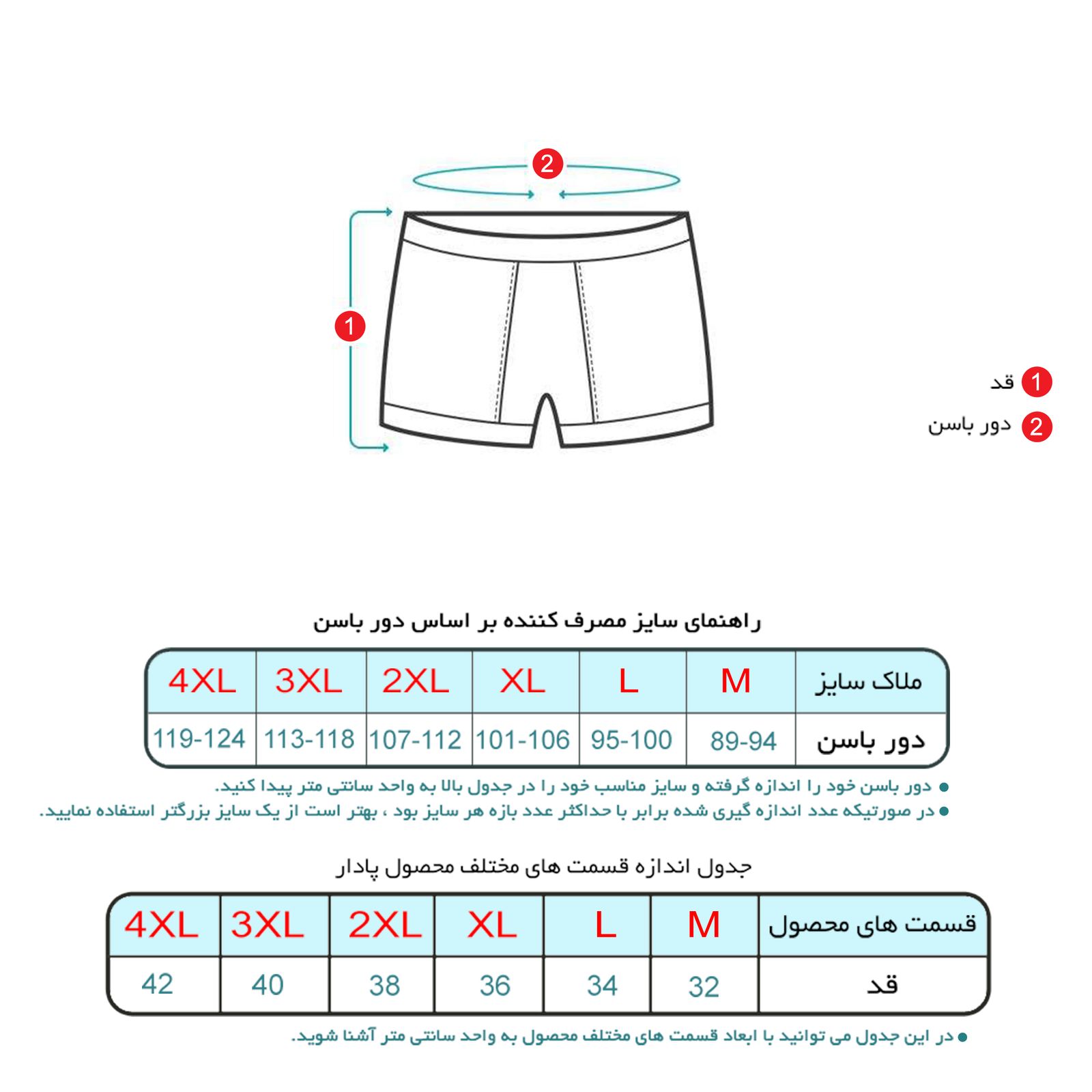 شورت پادار مردانه برهان تن پوش مدل 14-04 بسته 4 عددی رنگ آبی -  - 5