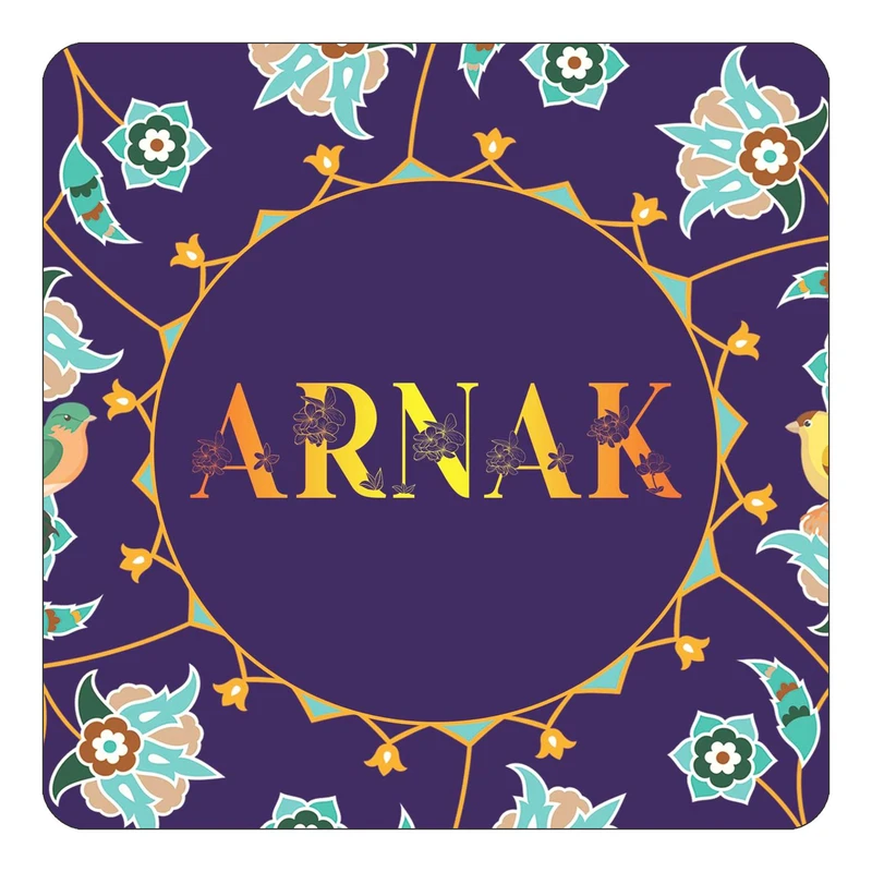 مگنت کاکتی طرح اسم ارناک arnak مدل گل و بلبل کد mg11603