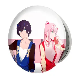 آینه جیبی خندالو طرح زیروتو و هیرو انیمه دارلینگ در فرنکس مدل تاشو کد 12002 