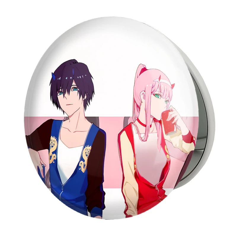 آینه جیبی خندالو طرح زیروتو و هیرو انیمه دارلینگ در فرنکس مدل تاشو کد 12002 