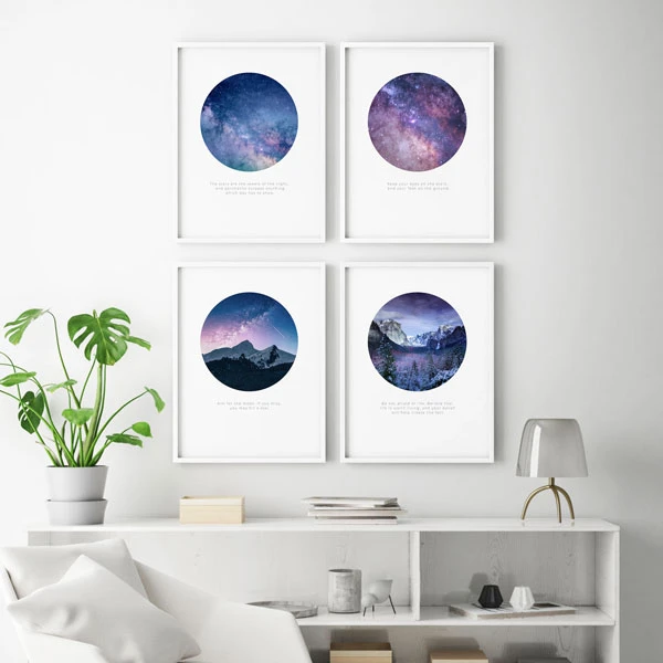 تابلو سالی وود طرح شگفتی طبیعت کد T110703 مجموعه 4 عددی