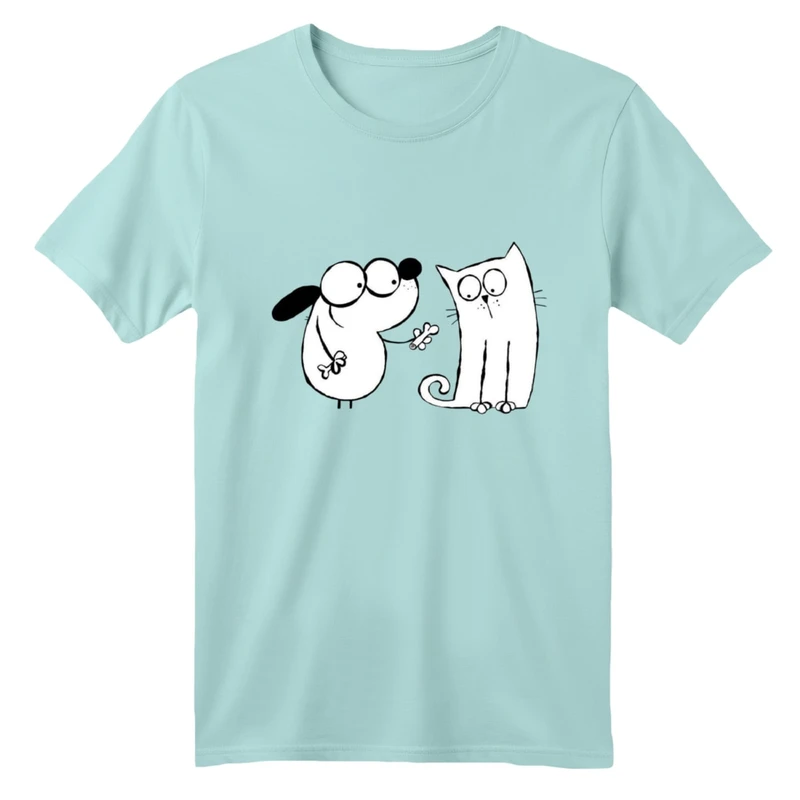 تی شرت آستین کوتاه بچگانه مدل سگ و گربه