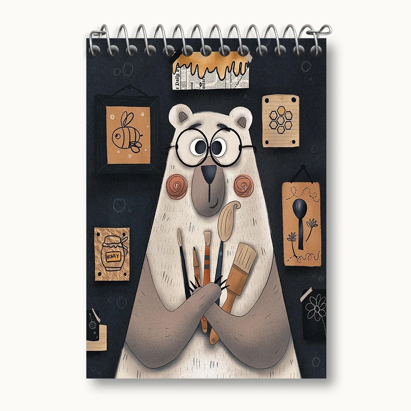 دفتر یادداشت 50 برگ خندالو طرح خرس بامزه کد N5678